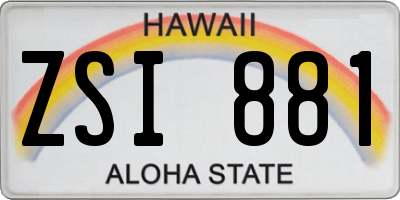HI license plate ZSI881