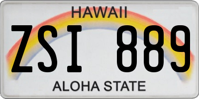 HI license plate ZSI889