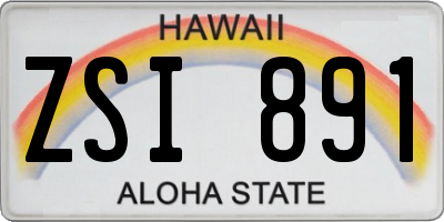 HI license plate ZSI891