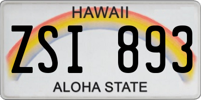 HI license plate ZSI893