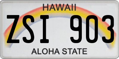 HI license plate ZSI903
