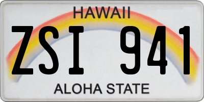HI license plate ZSI941