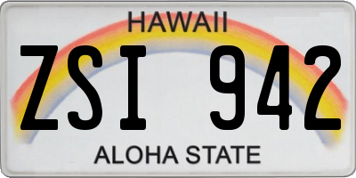 HI license plate ZSI942