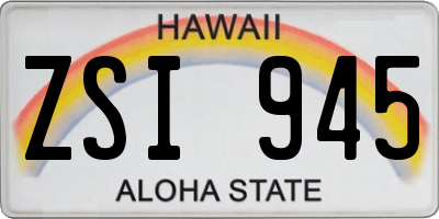 HI license plate ZSI945