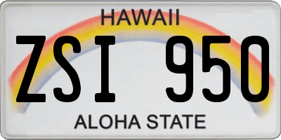 HI license plate ZSI950