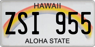 HI license plate ZSI955