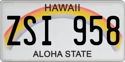 HI license plate ZSI958