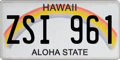 HI license plate ZSI961