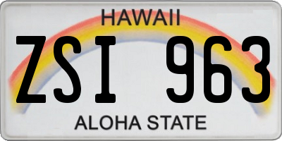 HI license plate ZSI963