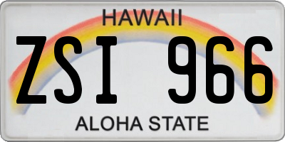 HI license plate ZSI966