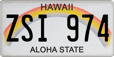 HI license plate ZSI974