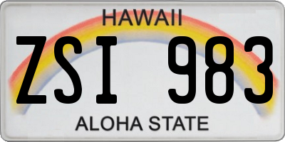 HI license plate ZSI983