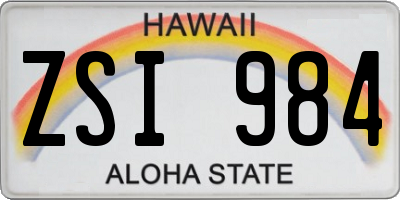 HI license plate ZSI984