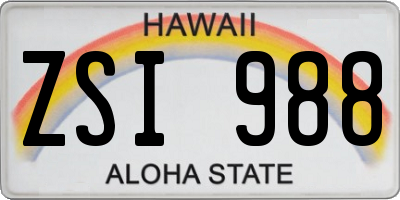 HI license plate ZSI988