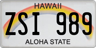 HI license plate ZSI989