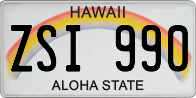 HI license plate ZSI990