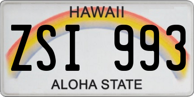 HI license plate ZSI993
