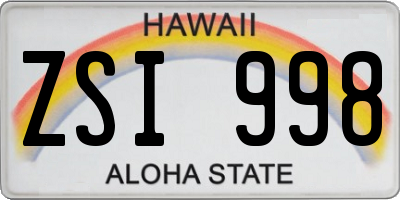 HI license plate ZSI998