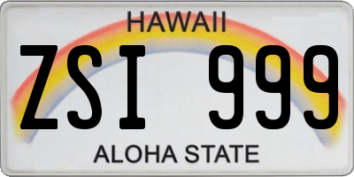 HI license plate ZSI999