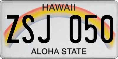 HI license plate ZSJ050