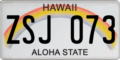 HI license plate ZSJ073