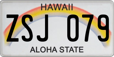 HI license plate ZSJ079