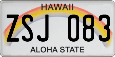 HI license plate ZSJ083