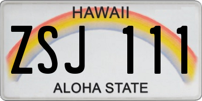 HI license plate ZSJ111