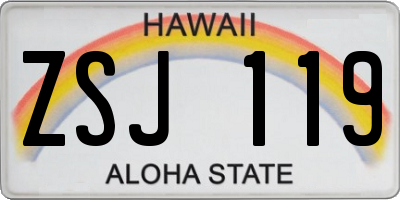HI license plate ZSJ119