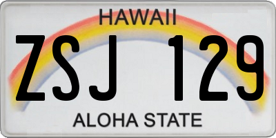 HI license plate ZSJ129