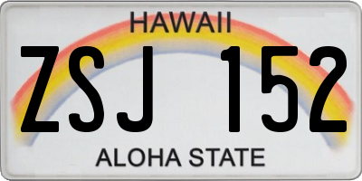HI license plate ZSJ152