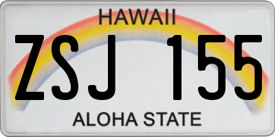 HI license plate ZSJ155