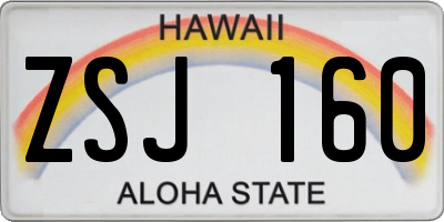 HI license plate ZSJ160