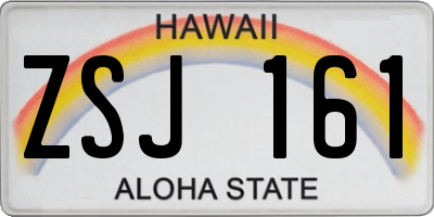 HI license plate ZSJ161