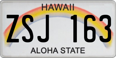 HI license plate ZSJ163
