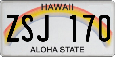 HI license plate ZSJ170