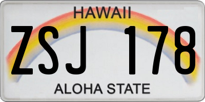 HI license plate ZSJ178