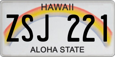 HI license plate ZSJ221
