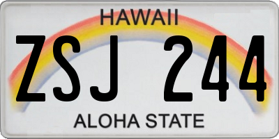 HI license plate ZSJ244