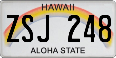 HI license plate ZSJ248
