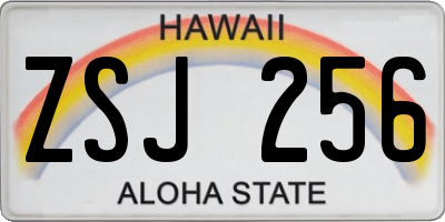 HI license plate ZSJ256