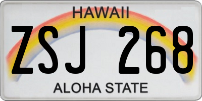 HI license plate ZSJ268