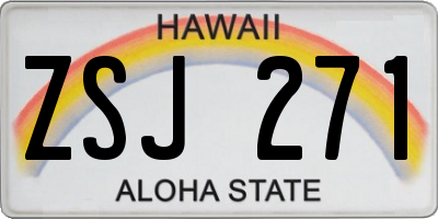 HI license plate ZSJ271