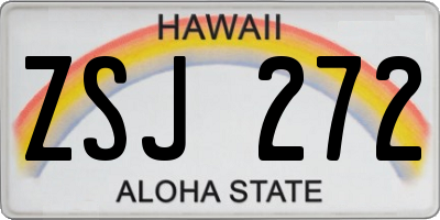 HI license plate ZSJ272