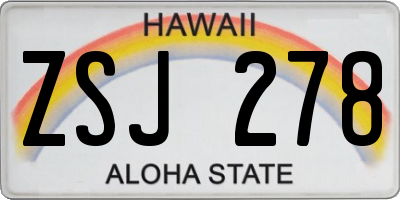 HI license plate ZSJ278