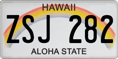 HI license plate ZSJ282