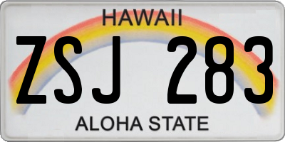 HI license plate ZSJ283