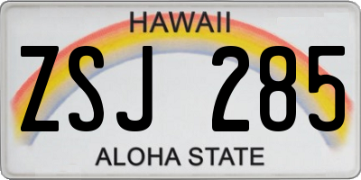 HI license plate ZSJ285