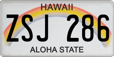 HI license plate ZSJ286
