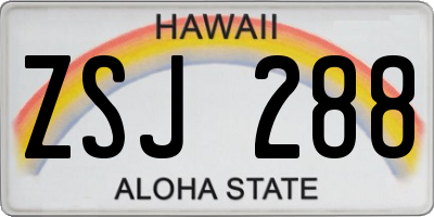 HI license plate ZSJ288